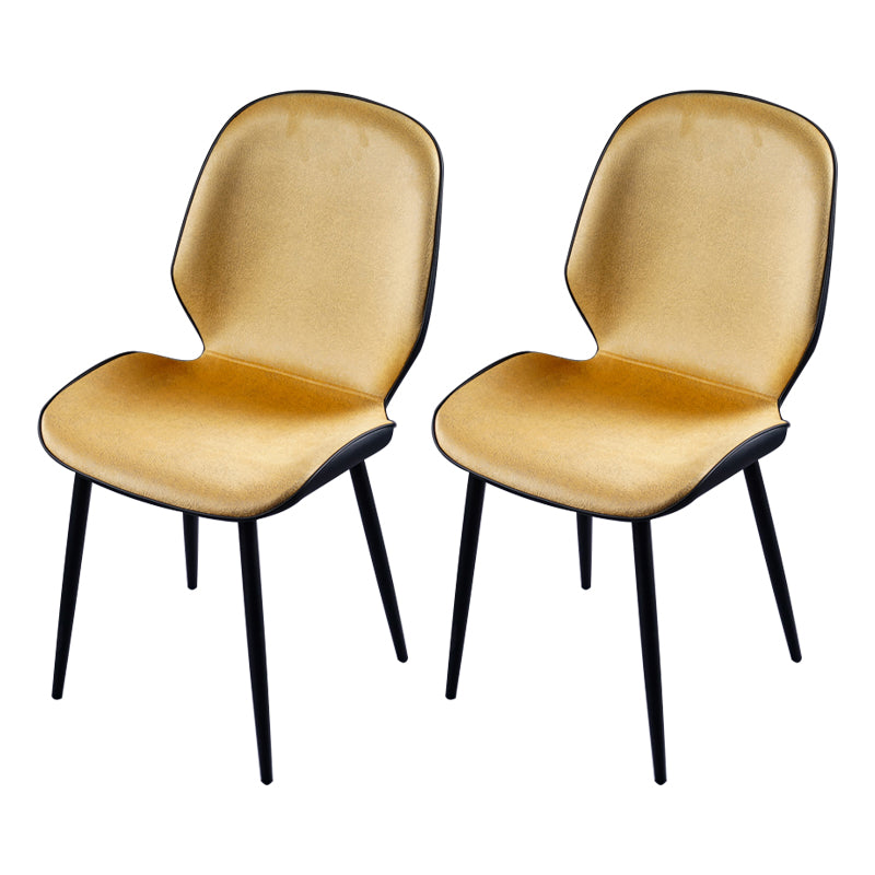 Scandinavian Conference Room Side Chair Matte Upholstered Finish Parsons Dining Chairs Yellow 2 Piece Set Black Clearhalo ' kitchen&dining_furn' 'Dining Chairs' 'Dining Tables & Seating' 'dining_chair' 'furn' 'furn_dining_chair' 'Furniture' 'furniture_dining_chair' 'Kitchen & Dining Furniture' 'kitchen' 3956181