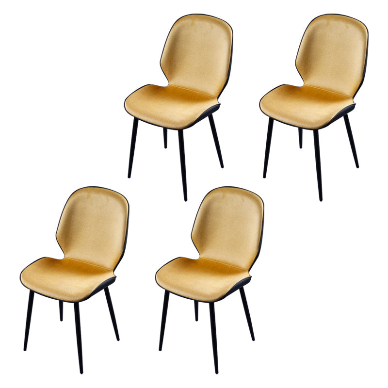 Scandinavian Conference Room Side Chair Matte Upholstered Finish Parsons Dining Chairs Yellow 4 Piece Set Black Clearhalo ' kitchen&dining_furn' 'Dining Chairs' 'Dining Tables & Seating' 'dining_chair' 'furn' 'furn_dining_chair' 'Furniture' 'furniture_dining_chair' 'Kitchen & Dining Furniture' 'kitchen' 3956183