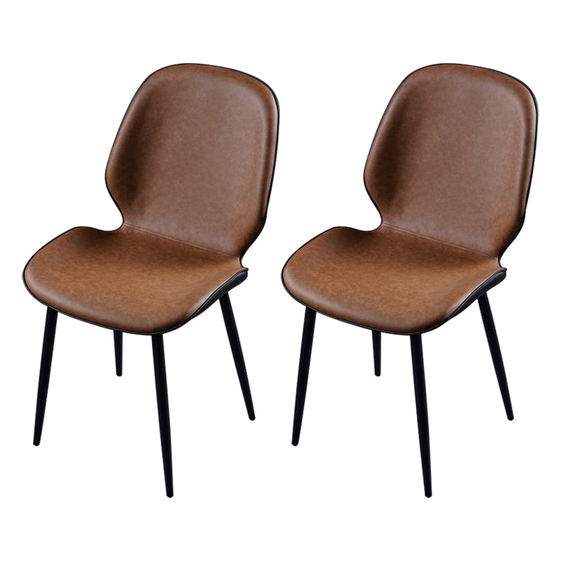 Scandinavian Conference Room Side Chair Matte Upholstered Finish Parsons Dining Chairs Brown 2 Piece Set Black Clearhalo ' kitchen&dining_furn' 'Dining Chairs' 'Dining Tables & Seating' 'dining_chair' 'furn' 'furn_dining_chair' 'Furniture' 'furniture_dining_chair' 'Kitchen & Dining Furniture' 'kitchen' 3956187
