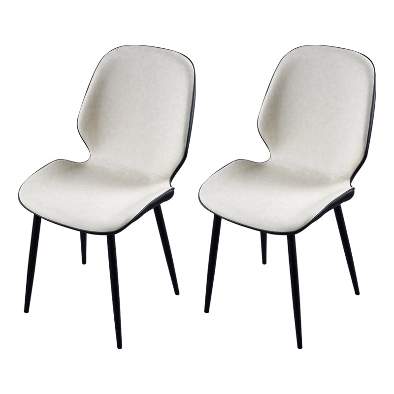 Scandinavian Conference Room Side Chair Matte Upholstered Finish Parsons Dining Chairs White 2 Piece Set Black Clearhalo ' kitchen&dining_furn' 'Dining Chairs' 'Dining Tables & Seating' 'dining_chair' 'furn' 'furn_dining_chair' 'Furniture' 'furniture_dining_chair' 'Kitchen & Dining Furniture' 'kitchen' 3956196