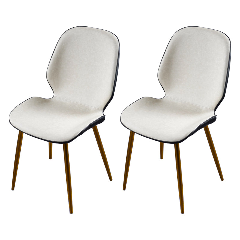 Scandinavian Conference Room Side Chair Matte Upholstered Finish Parsons Dining Chairs White 2 Piece Set Brass Gold Clearhalo ' kitchen&dining_furn' 'Dining Chairs' 'Dining Tables & Seating' 'dining_chair' 'furn' 'furn_dining_chair' 'Furniture' 'furniture_dining_chair' 'Kitchen & Dining Furniture' 'kitchen' 3956214