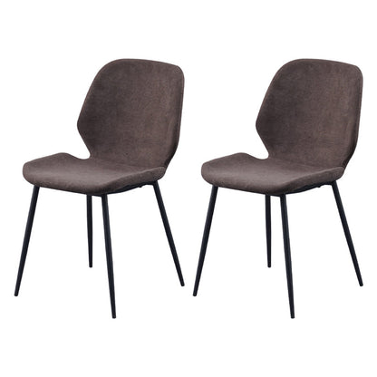 Scandinavian Conference Room Side Chair Matte Upholstered Finish Parsons Dining Chairs Light Brown 2 Piece Set Black Clearhalo ' kitchen&dining_furn' 'Dining Chairs' 'Dining Tables & Seating' 'dining_chair' 'furn' 'furn_dining_chair' 'Furniture' 'furniture_dining_chair' 'Kitchen & Dining Furniture' 'kitchen' 3956232
