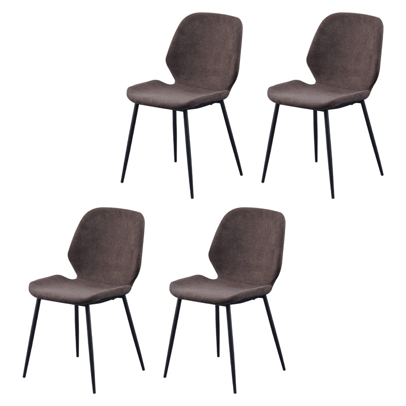 Scandinavian Conference Room Side Chair Matte Upholstered Finish Parsons Dining Chairs Light Brown 4 Piece Set Black Clearhalo ' kitchen&dining_furn' 'Dining Chairs' 'Dining Tables & Seating' 'dining_chair' 'furn' 'furn_dining_chair' 'Furniture' 'furniture_dining_chair' 'Kitchen & Dining Furniture' 'kitchen' 3956233