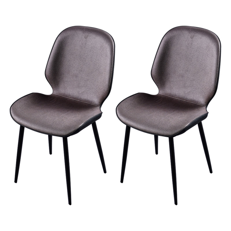 Scandinavian Conference Room Side Chair Matte Upholstered Finish Parsons Dining Chairs Dark Brown 2 Piece Set Black Clearhalo ' kitchen&dining_furn' 'Dining Chairs' 'Dining Tables & Seating' 'dining_chair' 'furn' 'furn_dining_chair' 'Furniture' 'furniture_dining_chair' 'Kitchen & Dining Furniture' 'kitchen' 3956238