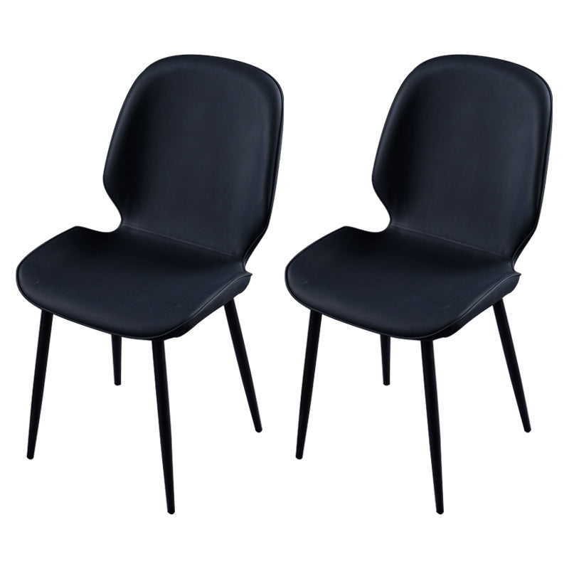 Scandinavian Conference Room Side Chair Matte Upholstered Finish Parsons Dining Chairs Black 2 Piece Set Black Clearhalo ' kitchen&dining_furn' 'Dining Chairs' 'Dining Tables & Seating' 'dining_chair' 'furn' 'furn_dining_chair' 'Furniture' 'furniture_dining_chair' 'Kitchen & Dining Furniture' 'kitchen' 3956244