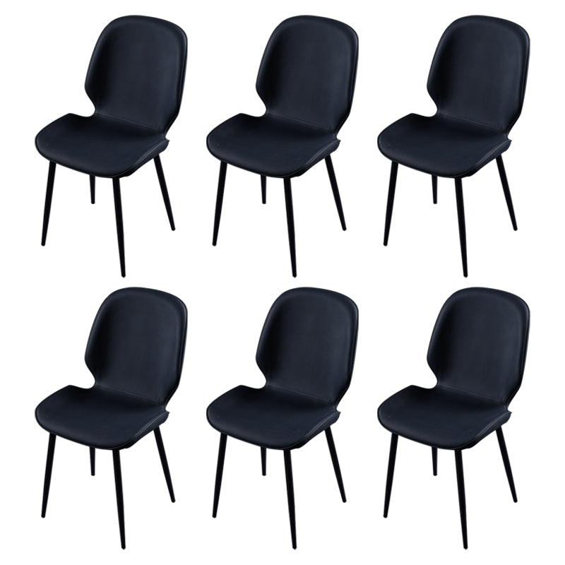 Scandinavian Conference Room Side Chair Matte Upholstered Finish Parsons Dining Chairs Black 6 Piece Set Black Clearhalo ' kitchen&dining_furn' 'Dining Chairs' 'Dining Tables & Seating' 'dining_chair' 'furn' 'furn_dining_chair' 'Furniture' 'furniture_dining_chair' 'Kitchen & Dining Furniture' 'kitchen' 3956246