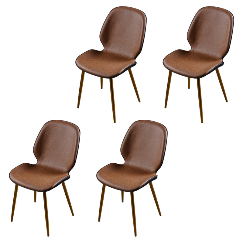 Scandinavian Conference Room Side Chair Matte Upholstered Finish Parsons Dining Chairs Brown 4 Piece Set Brass Gold Clearhalo ' kitchen&dining_furn' 'Dining Chairs' 'Dining Tables & Seating' 'dining_chair' 'furn' 'furn_dining_chair' 'Furniture' 'furniture_dining_chair' 'Kitchen & Dining Furniture' 'kitchen' 3956248