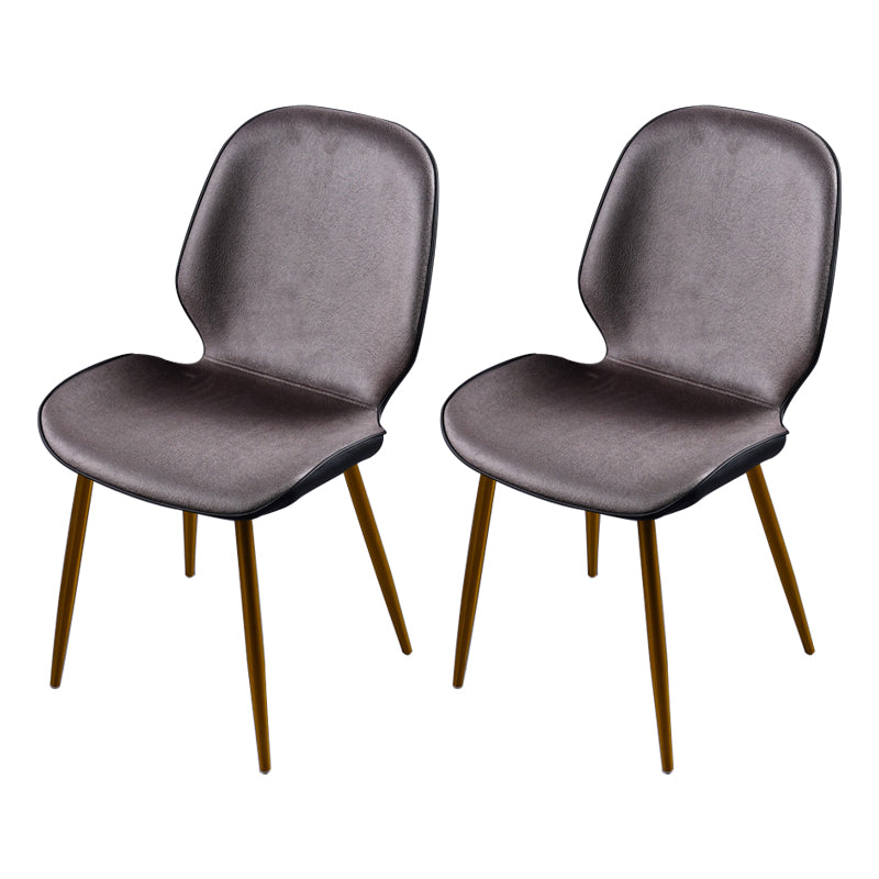 Scandinavian Conference Room Side Chair Matte Upholstered Finish Parsons Dining Chairs Dark Brown 2 Piece Set Brass Gold Clearhalo ' kitchen&dining_furn' 'Dining Chairs' 'Dining Tables & Seating' 'dining_chair' 'furn' 'furn_dining_chair' 'Furniture' 'furniture_dining_chair' 'Kitchen & Dining Furniture' 'kitchen' 3956250