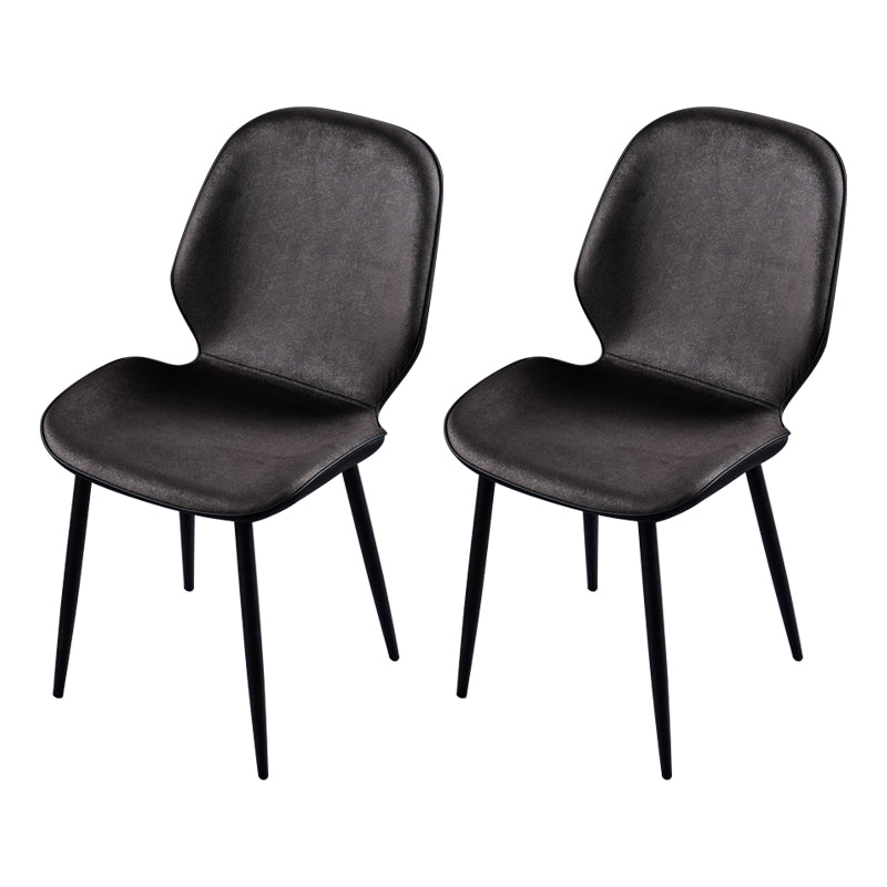 Scandinavian Conference Room Side Chair Matte Upholstered Finish Parsons Dining Chairs Dark Gray 2 Piece Set Black Clearhalo ' kitchen&dining_furn' 'Dining Chairs' 'Dining Tables & Seating' 'dining_chair' 'furn' 'furn_dining_chair' 'Furniture' 'furniture_dining_chair' 'Kitchen & Dining Furniture' 'kitchen' 3956259