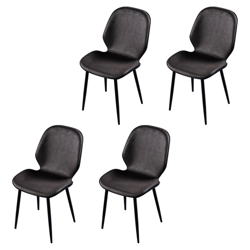 Scandinavian Conference Room Side Chair Matte Upholstered Finish Parsons Dining Chairs Dark Gray 4 Piece Set Black Clearhalo ' kitchen&dining_furn' 'Dining Chairs' 'Dining Tables & Seating' 'dining_chair' 'furn' 'furn_dining_chair' 'Furniture' 'furniture_dining_chair' 'Kitchen & Dining Furniture' 'kitchen' 3956260