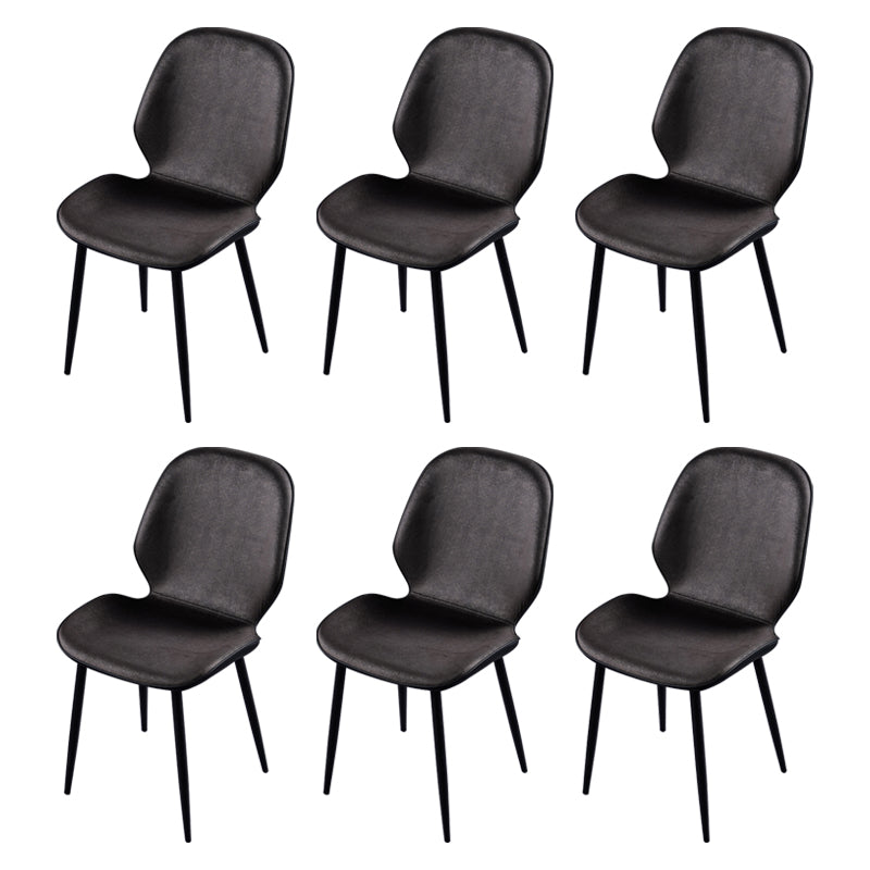 Scandinavian Conference Room Side Chair Matte Upholstered Finish Parsons Dining Chairs Dark Gray 6 Piece Set Black Clearhalo ' kitchen&dining_furn' 'Dining Chairs' 'Dining Tables & Seating' 'dining_chair' 'furn' 'furn_dining_chair' 'Furniture' 'furniture_dining_chair' 'Kitchen & Dining Furniture' 'kitchen' 3956261