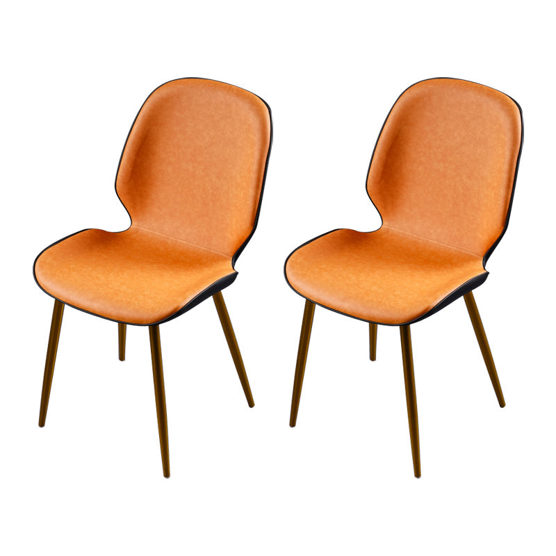 Scandinavian Conference Room Side Chair Matte Upholstered Finish Parsons Dining Chairs Orange 2 Piece Set Brass Gold Clearhalo ' kitchen&dining_furn' 'Dining Chairs' 'Dining Tables & Seating' 'dining_chair' 'furn' 'furn_dining_chair' 'Furniture' 'furniture_dining_chair' 'Kitchen & Dining Furniture' 'kitchen' 3956262
