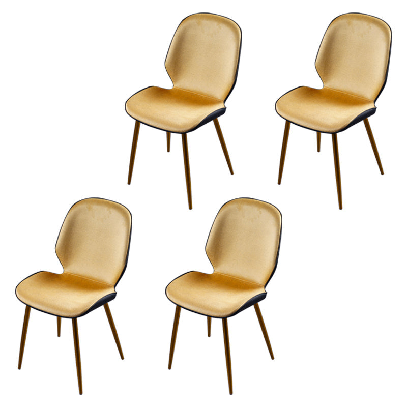 Scandinavian Conference Room Side Chair Matte Upholstered Finish Parsons Dining Chairs Yellow 4 Piece Set Brass Gold Clearhalo ' kitchen&dining_furn' 'Dining Chairs' 'Dining Tables & Seating' 'dining_chair' 'furn' 'furn_dining_chair' 'Furniture' 'furniture_dining_chair' 'Kitchen & Dining Furniture' 'kitchen' 3956269