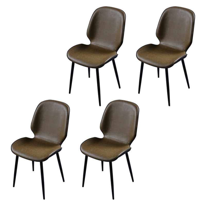 Scandinavian Conference Room Side Chair Matte Upholstered Finish Parsons Dining Chairs Coffee 4 Piece Set Black Clearhalo ' kitchen&dining_furn' 'Dining Chairs' 'Dining Tables & Seating' 'dining_chair' 'furn' 'furn_dining_chair' 'Furniture' 'furniture_dining_chair' 'Kitchen & Dining Furniture' 'kitchen' 3956278