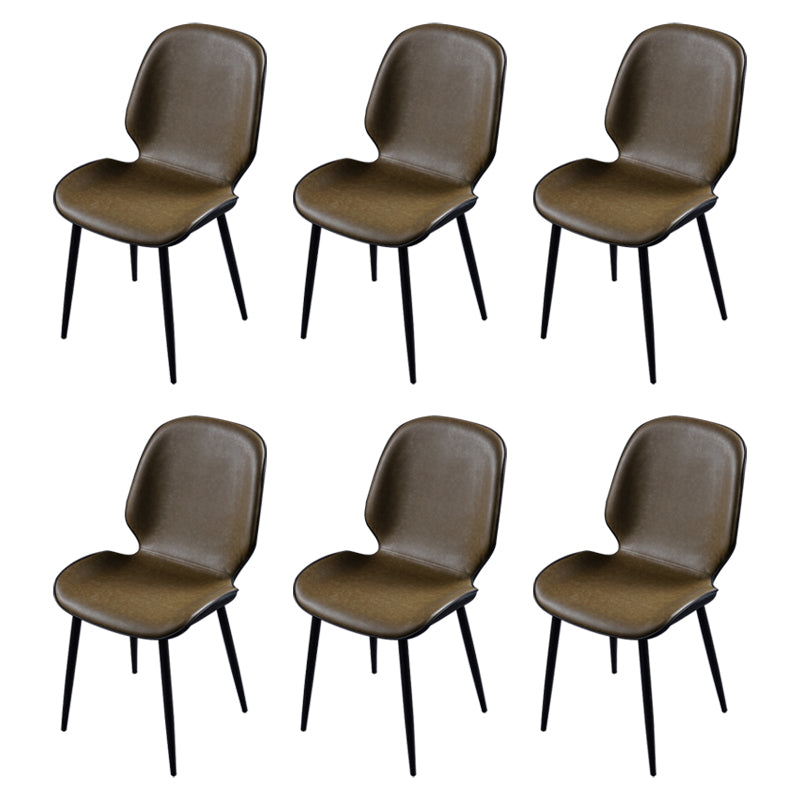 Scandinavian Conference Room Side Chair Matte Upholstered Finish Parsons Dining Chairs Coffee 6 Piece Set Black Clearhalo ' kitchen&dining_furn' 'Dining Chairs' 'Dining Tables & Seating' 'dining_chair' 'furn' 'furn_dining_chair' 'Furniture' 'furniture_dining_chair' 'Kitchen & Dining Furniture' 'kitchen' 3956279