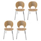Contemporary Style Metal Chairs Open Back Dining Side Chair (Set of 4) Silver Clearhalo ' kitchen&dining_furn' 'Dining Chairs' 'Dining Tables & Seating' 'dining_chair' 'furn' 'furn_dining_chair' 'Furniture' 'furniture_dining_chair' 'Kitchen & Dining Furniture' 'kitchen' 3956288