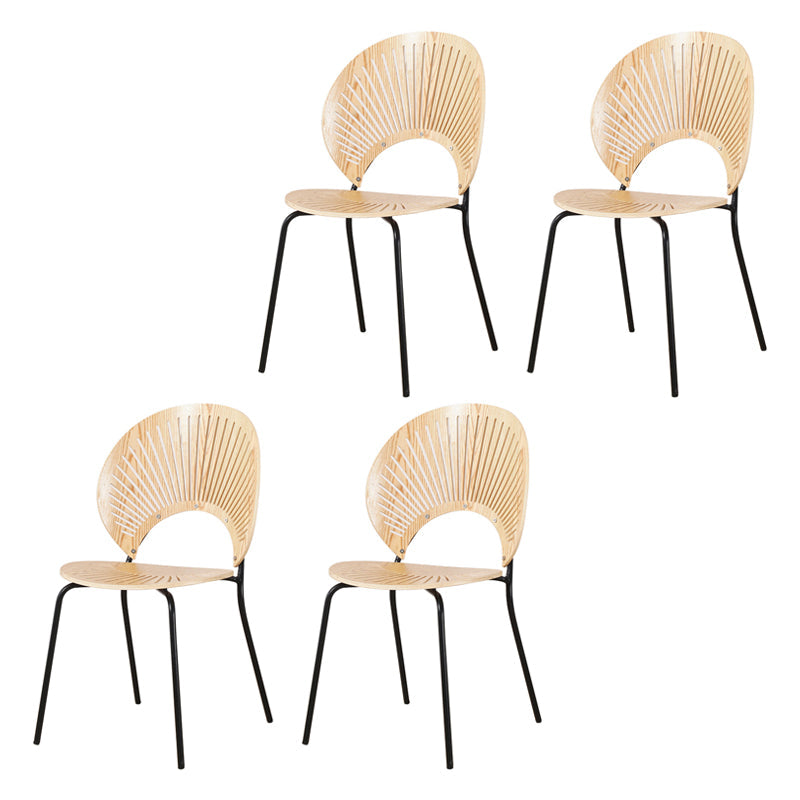 Contemporary Style Metal Chairs Open Back Dining Side Chair (Set of 4) Black Clearhalo ' kitchen&dining_furn' 'Dining Chairs' 'Dining Tables & Seating' 'dining_chair' 'furn' 'furn_dining_chair' 'Furniture' 'furniture_dining_chair' 'Kitchen & Dining Furniture' 'kitchen' 3956290