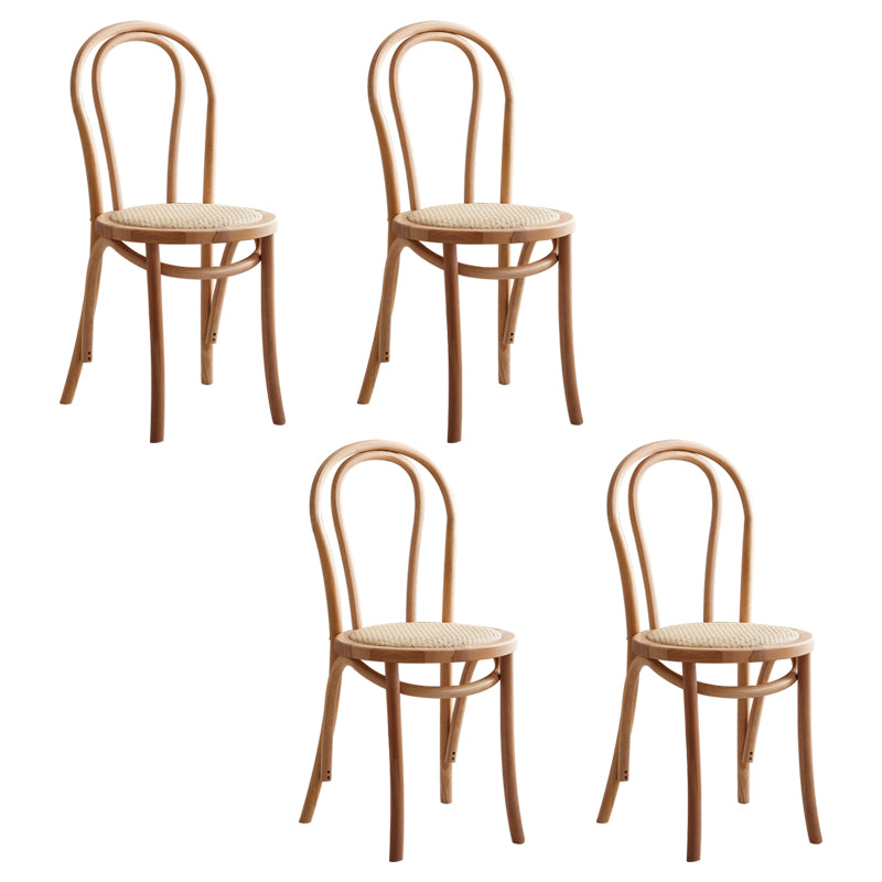 Contemporary Solid Beech Chairs Set Windsor Back Side Kitchen Dining Room Chairs Wood Wicker & Rattan 4 Piece Set Clearhalo ' kitchen&dining_furn' 'Dining Chairs' 'Dining Tables & Seating' 'dining_chair' 'furn' 'furn_dining_chair' 'Furniture' 'furniture_dining_chair' 'Kitchen & Dining Furniture' 'kitchen' 3956304