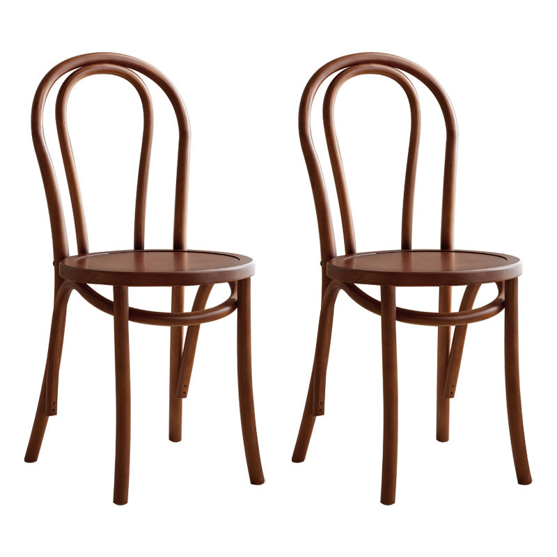 Contemporary Solid Beech Chairs Set Windsor Back Side Kitchen Dining Room Chairs Walnut Wood 2 Piece Set Clearhalo ' kitchen&dining_furn' 'Dining Chairs' 'Dining Tables & Seating' 'dining_chair' 'furn' 'furn_dining_chair' 'Furniture' 'furniture_dining_chair' 'Kitchen & Dining Furniture' 'kitchen' 3956314
