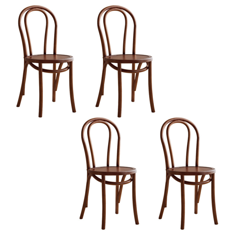 Contemporary Solid Beech Chairs Set Windsor Back Side Kitchen Dining Room Chairs Walnut Wood 4 Piece Set Clearhalo ' kitchen&dining_furn' 'Dining Chairs' 'Dining Tables & Seating' 'dining_chair' 'furn' 'furn_dining_chair' 'Furniture' 'furniture_dining_chair' 'Kitchen & Dining Furniture' 'kitchen' 3956316