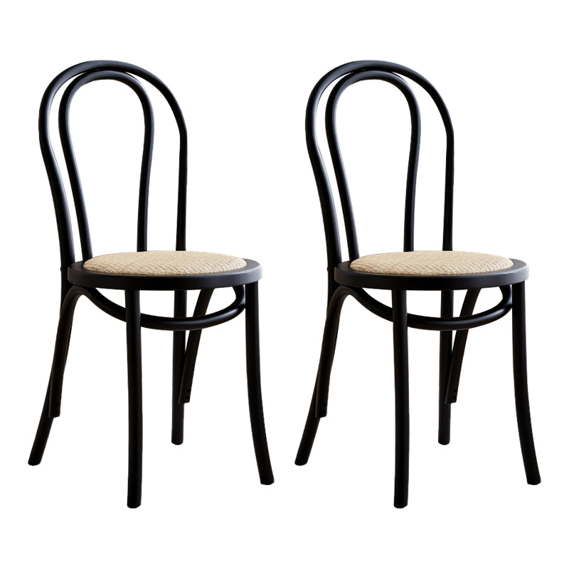 Contemporary Solid Beech Chairs Set Windsor Back Side Kitchen Dining Room Chairs Black Wicker & Rattan 2 Piece Set Clearhalo ' kitchen&dining_furn' 'Dining Chairs' 'Dining Tables & Seating' 'dining_chair' 'furn' 'furn_dining_chair' 'Furniture' 'furniture_dining_chair' 'Kitchen & Dining Furniture' 'kitchen' 3956319