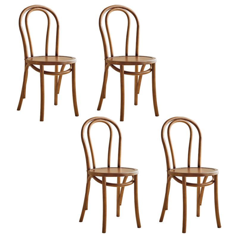 Contemporary Solid Beech Chairs Set Windsor Back Side Kitchen Dining Room Chairs Brown Wood 4 Piece Set Clearhalo ' kitchen&dining_furn' 'Dining Chairs' 'Dining Tables & Seating' 'dining_chair' 'furn' 'furn_dining_chair' 'Furniture' 'furniture_dining_chair' 'Kitchen & Dining Furniture' 'kitchen' 3956323
