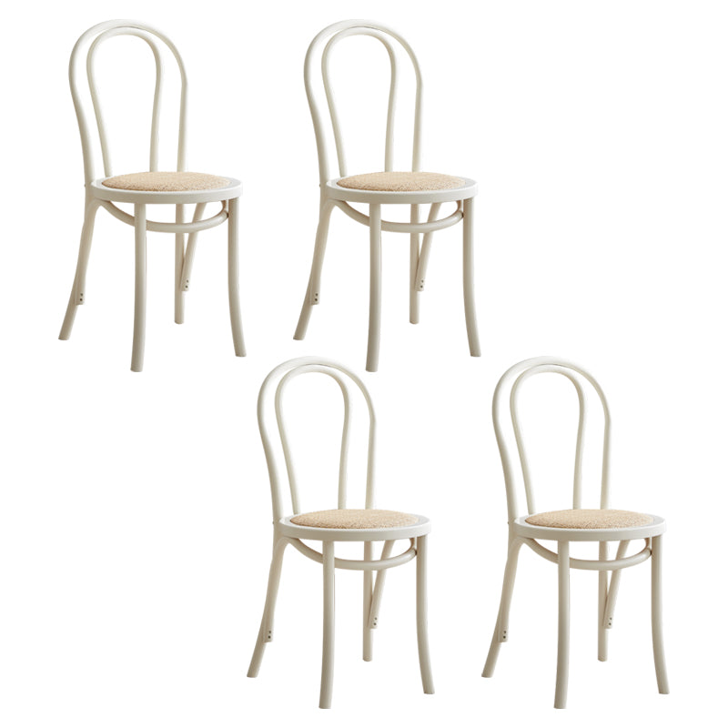 Contemporary Solid Beech Chairs Set Windsor Back Side Kitchen Dining Room Chairs White Wicker & Rattan 4 Piece Set Clearhalo ' kitchen&dining_furn' 'Dining Chairs' 'Dining Tables & Seating' 'dining_chair' 'furn' 'furn_dining_chair' 'Furniture' 'furniture_dining_chair' 'Kitchen & Dining Furniture' 'kitchen' 3956329