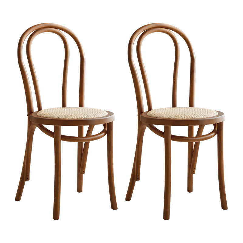Contemporary Solid Beech Chairs Set Windsor Back Side Kitchen Dining Room Chairs Brown Wicker & Rattan 2 Piece Set Clearhalo ' kitchen&dining_furn' 'Dining Chairs' 'Dining Tables & Seating' 'dining_chair' 'furn' 'furn_dining_chair' 'Furniture' 'furniture_dining_chair' 'Kitchen & Dining Furniture' 'kitchen' 3956334