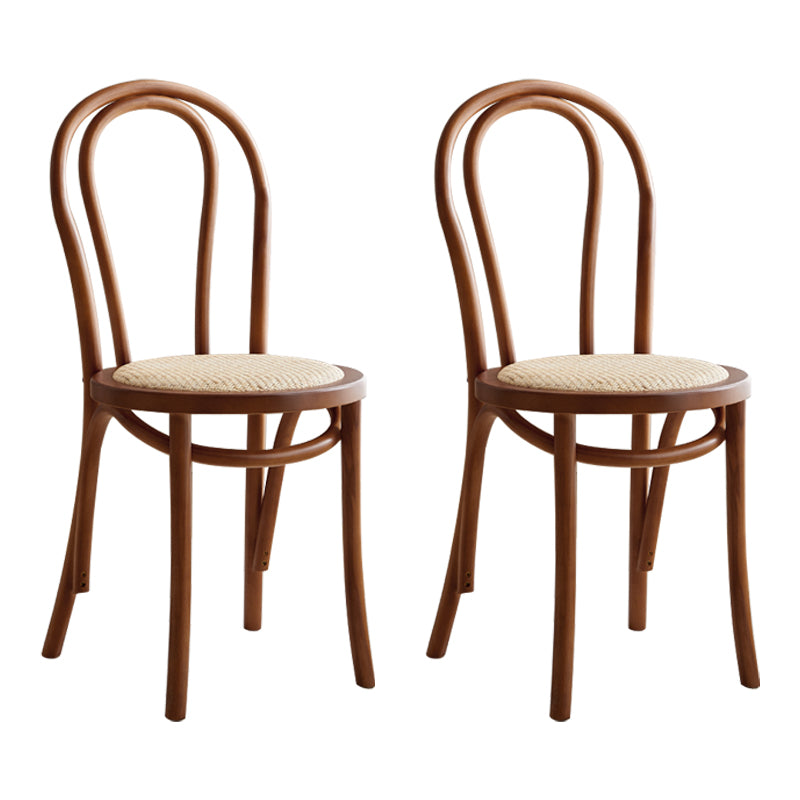 Contemporary Solid Beech Chairs Set Windsor Back Side Kitchen Dining Room Chairs Walnut Wicker & Rattan 2 Piece Set Clearhalo ' kitchen&dining_furn' 'Dining Chairs' 'Dining Tables & Seating' 'dining_chair' 'furn' 'furn_dining_chair' 'Furniture' 'furniture_dining_chair' 'Kitchen & Dining Furniture' 'kitchen' 3956337