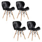Modern Style Wood Chairs Set Wingback Side Kitchen Dining Chair (Set of 4) Black Clearhalo ' kitchen&dining_furn' 'Dining Chairs' 'Dining Tables & Seating' 'dining_chair' 'Furniture' 'furniture_dining_chair' 'Kitchen & Dining Furniture' 'kitchen' 3956341