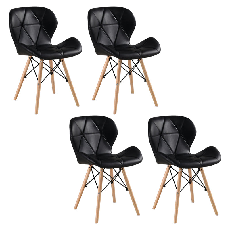 Modern Style Wood Chairs Set Wingback Side Kitchen Dining Chair (Set of 4) Black Clearhalo ' kitchen&dining_furn' 'Dining Chairs' 'Dining Tables & Seating' 'dining_chair' 'Furniture' 'furniture_dining_chair' 'Kitchen & Dining Furniture' 'kitchen' 3956341