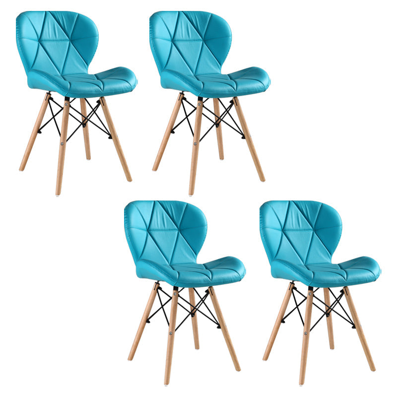 Modern Style Wood Chairs Set Wingback Side Kitchen Dining Chair (Set of 4) Blue Clearhalo ' kitchen&dining_furn' 'Dining Chairs' 'Dining Tables & Seating' 'dining_chair' 'Furniture' 'furniture_dining_chair' 'Kitchen & Dining Furniture' 'kitchen' 3956342
