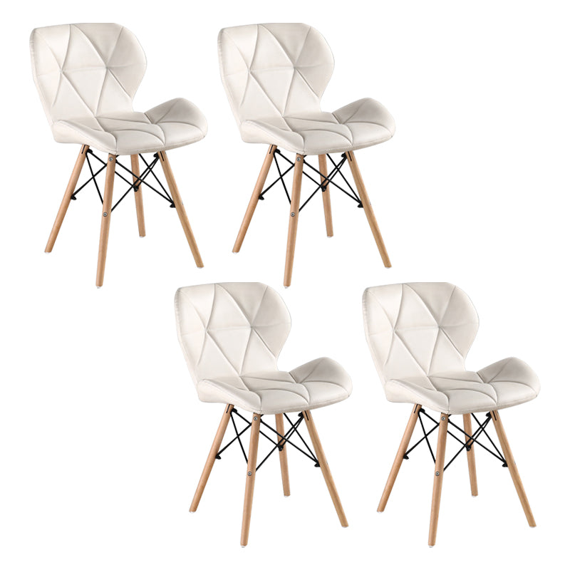 Modern Style Wood Chairs Set Wingback Side Kitchen Dining Chair (Set of 4) White Clearhalo ' kitchen&dining_furn' 'Dining Chairs' 'Dining Tables & Seating' 'dining_chair' 'Furniture' 'furniture_dining_chair' 'Kitchen & Dining Furniture' 'kitchen' 3956344