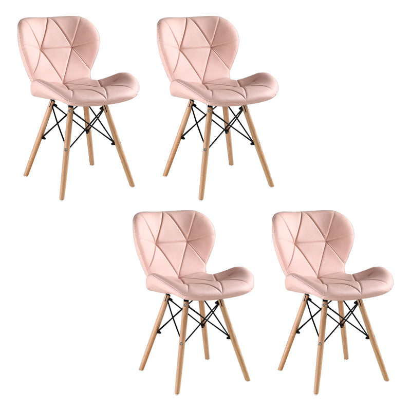 Modern Style Wood Chairs Set Wingback Side Kitchen Dining Chair (Set of 4) Pink Clearhalo ' kitchen&dining_furn' 'Dining Chairs' 'Dining Tables & Seating' 'dining_chair' 'Furniture' 'furniture_dining_chair' 'Kitchen & Dining Furniture' 'kitchen' 3956346