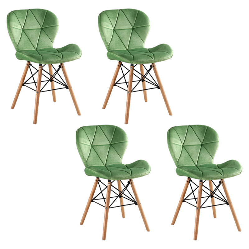Modern Style Wood Chairs Set Wingback Side Kitchen Dining Chair (Set of 4) Green Clearhalo ' kitchen&dining_furn' 'Dining Chairs' 'Dining Tables & Seating' 'dining_chair' 'Furniture' 'furniture_dining_chair' 'Kitchen & Dining Furniture' 'kitchen' 3956348