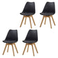 Contemporary Beech Wood Chairs Solid Back Side Kitchen Chair (Set of 4) Black Clearhalo ' kitchen&dining_furn' 'Dining Chairs' 'Dining Tables & Seating' 'dining_chair' 'Furniture' 'furniture_dining_chair' 'Kitchen & Dining Furniture' 'kitchen' 3956355