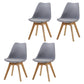 Contemporary Beech Wood Chairs Solid Back Side Kitchen Chair (Set of 4) Grey Clearhalo ' kitchen&dining_furn' 'Dining Chairs' 'Dining Tables & Seating' 'dining_chair' 'Furniture' 'furniture_dining_chair' 'Kitchen & Dining Furniture' 'kitchen' 3956356