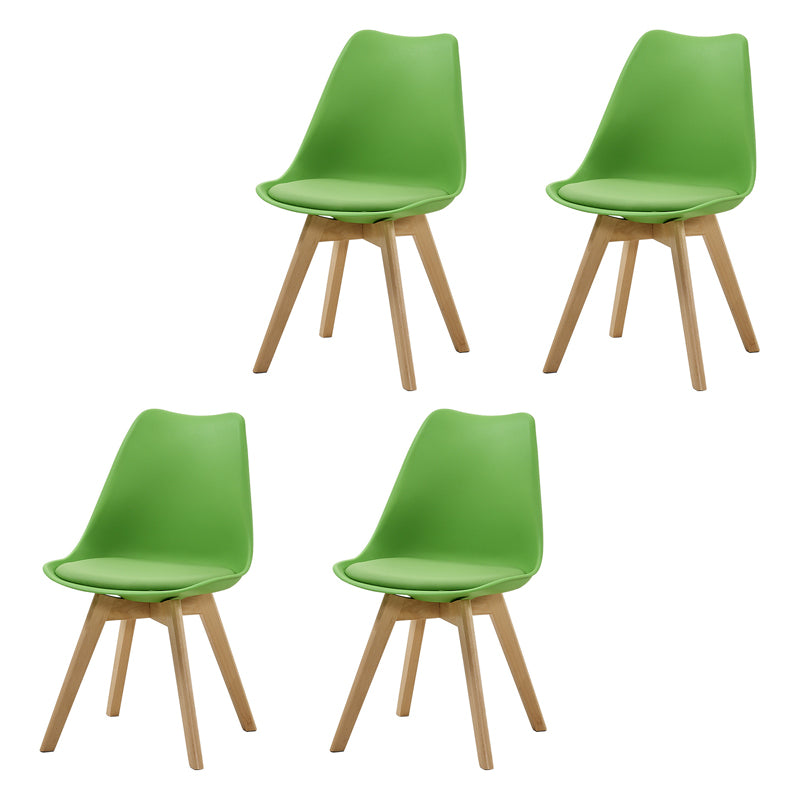 Contemporary Beech Wood Chairs Solid Back Side Kitchen Chair (Set of 4) Green Clearhalo ' kitchen&dining_furn' 'Dining Chairs' 'Dining Tables & Seating' 'dining_chair' 'Furniture' 'furniture_dining_chair' 'Kitchen & Dining Furniture' 'kitchen' 3956364