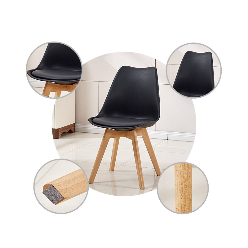 Contemporary Beech Wood Chairs Solid Back Side Kitchen Chair (Set of 4) Clearhalo ' kitchen&dining_furn' 'Dining Chairs' 'Dining Tables & Seating' 'dining_chair' 'Furniture' 'furniture_dining_chair' 'Kitchen & Dining Furniture' 'kitchen' 3956369