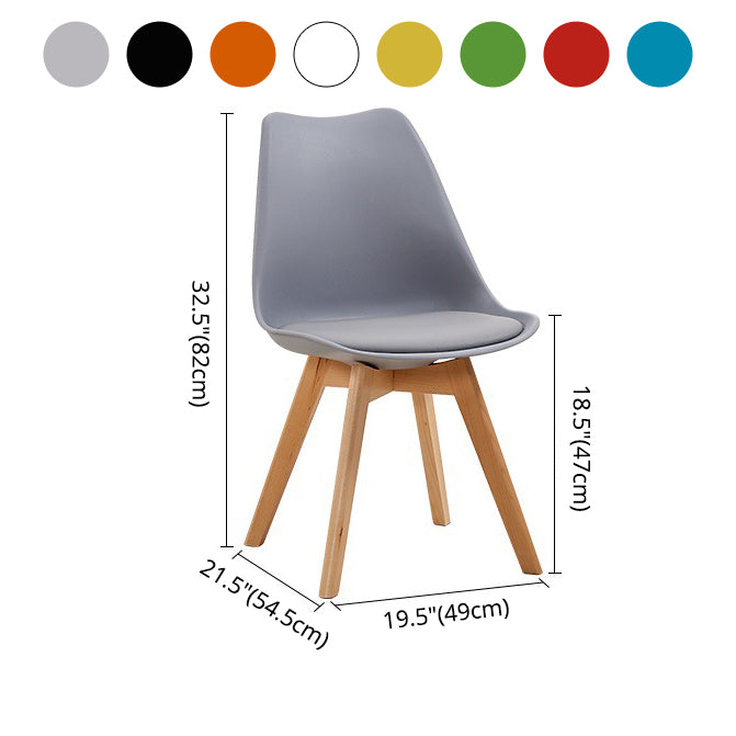 Contemporary Beech Wood Chairs Solid Back Side Kitchen Chair (Set of 4) Clearhalo ' kitchen&dining_furn' 'Dining Chairs' 'Dining Tables & Seating' 'dining_chair' 'Furniture' 'furniture_dining_chair' 'Kitchen & Dining Furniture' 'kitchen' 3956372