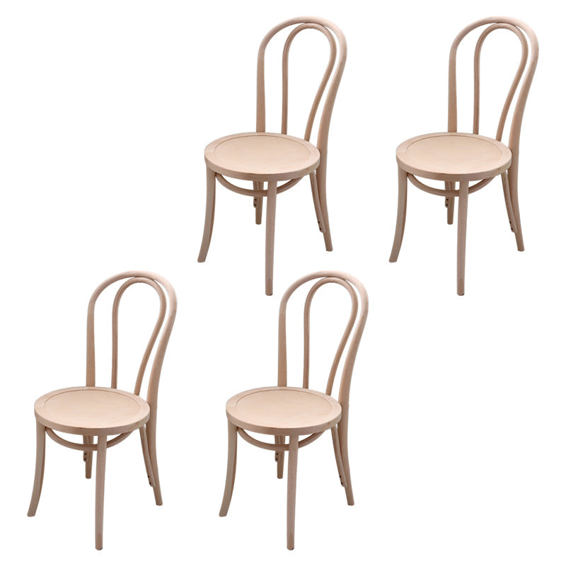 Contemporary Solid Beech Wood Chairs Windsor Back Side Dining Chair Set White Wood 4 Piece Set Clearhalo ' kitchen&dining_furn' 'Dining Chairs' 'Dining Tables & Seating' 'dining_chair' 'furn' 'furn_dining_chair' 'Furniture' 'furniture_dining_chair' 'Kitchen & Dining Furniture' 'kitchen' 3956382