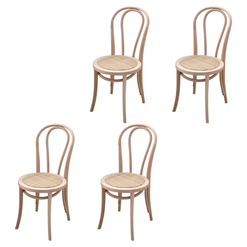 Contemporary Solid Beech Wood Chairs Windsor Back Side Dining Chair Set White Wicker & Rattan 4 Piece Set Clearhalo ' kitchen&dining_furn' 'Dining Chairs' 'Dining Tables & Seating' 'dining_chair' 'furn' 'furn_dining_chair' 'Furniture' 'furniture_dining_chair' 'Kitchen & Dining Furniture' 'kitchen' 3956386