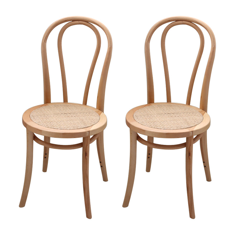 Contemporary Solid Beech Wood Chairs Windsor Back Side Dining Chair Set Wood Wicker & Rattan 2 Piece Set Clearhalo ' kitchen&dining_furn' 'Dining Chairs' 'Dining Tables & Seating' 'dining_chair' 'furn' 'furn_dining_chair' 'Furniture' 'furniture_dining_chair' 'Kitchen & Dining Furniture' 'kitchen' 3956391