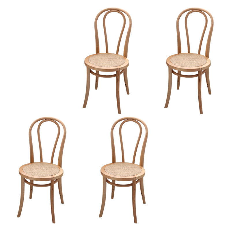 Contemporary Solid Beech Wood Chairs Windsor Back Side Dining Chair Set Wood Wicker & Rattan 4 Piece Set Clearhalo ' kitchen&dining_furn' 'Dining Chairs' 'Dining Tables & Seating' 'dining_chair' 'furn' 'furn_dining_chair' 'Furniture' 'furniture_dining_chair' 'Kitchen & Dining Furniture' 'kitchen' 3956392