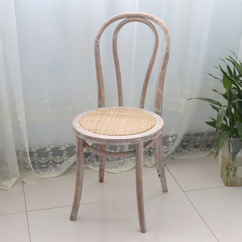 Contemporary Solid Beech Wood Chairs Windsor Back Side Dining Chair Set Distressed White Wicker & Rattan 1 Piece Clearhalo ' kitchen&dining_furn' 'Dining Chairs' 'Dining Tables & Seating' 'dining_chair' 'furn' 'furn_dining_chair' 'Furniture' 'furniture_dining_chair' 'Kitchen & Dining Furniture' 'kitchen' 3956399