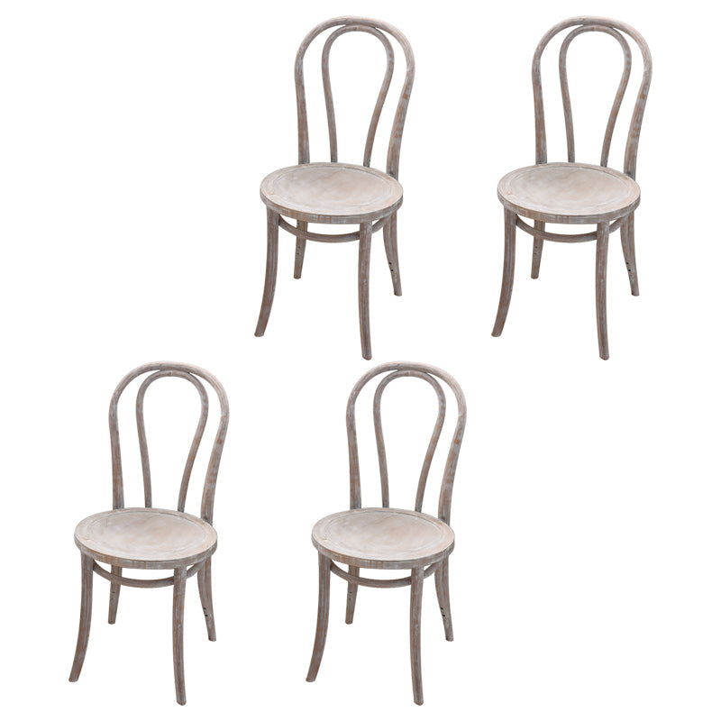 Contemporary Solid Beech Wood Chairs Windsor Back Side Dining Chair Set Distressed White Wood 4 Piece Set Clearhalo ' kitchen&dining_furn' 'Dining Chairs' 'Dining Tables & Seating' 'dining_chair' 'furn' 'furn_dining_chair' 'Furniture' 'furniture_dining_chair' 'Kitchen & Dining Furniture' 'kitchen' 3956404