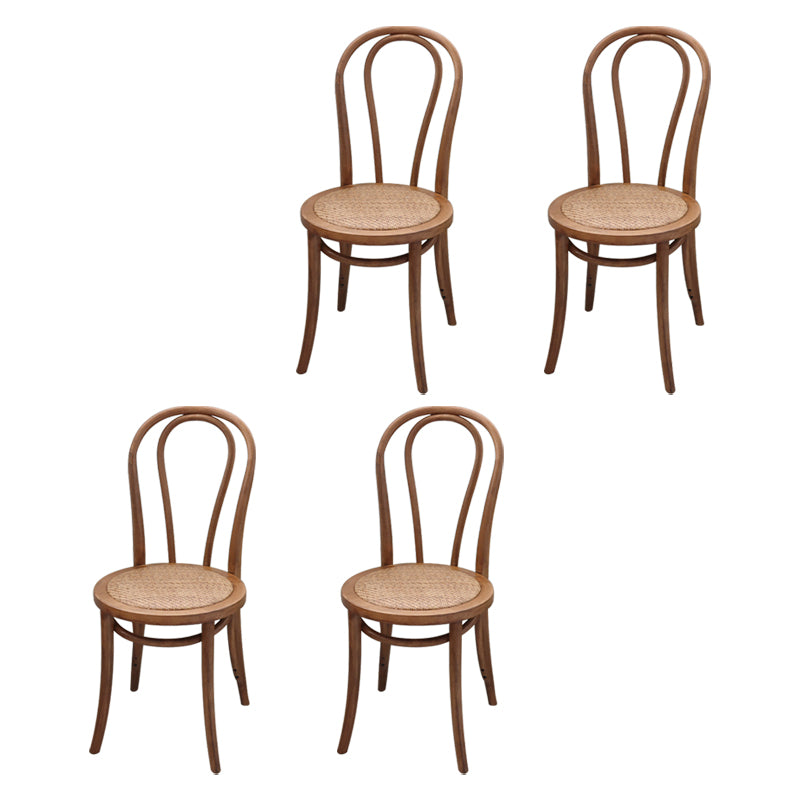 Contemporary Solid Beech Wood Chairs Windsor Back Side Dining Chair Set Distressed Wood Wicker & Rattan 4 Piece Set Clearhalo ' kitchen&dining_furn' 'Dining Chairs' 'Dining Tables & Seating' 'dining_chair' 'furn' 'furn_dining_chair' 'Furniture' 'furniture_dining_chair' 'Kitchen & Dining Furniture' 'kitchen' 3956407