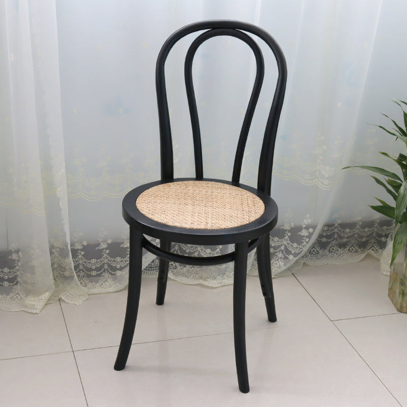 Contemporary Solid Beech Wood Chairs Windsor Back Side Dining Chair Set Black Wicker & Rattan 1 Piece Clearhalo ' kitchen&dining_furn' 'Dining Chairs' 'Dining Tables & Seating' 'dining_chair' 'furn' 'furn_dining_chair' 'Furniture' 'furniture_dining_chair' 'Kitchen & Dining Furniture' 'kitchen' 3956411