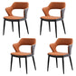 Minimalist Style Leather Dining Chairs Open Back Dining Side Chairs for Home Brown 4 Piece Set Clearhalo ' kitchen&dining_furn' 'Dining Chairs' 'Dining Tables & Seating' 'dining_chair' 'furn' 'furn_dining_chair' 'Furniture' 'furniture_dining_chair' 'Kitchen & Dining Furniture' 'kitchen' 3956430