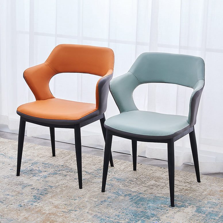 Minimalist Style Leather Dining Chairs Open Back Dining Side Chairs for Home Clearhalo ' kitchen&dining_furn' 'Dining Chairs' 'Dining Tables & Seating' 'dining_chair' 'furn' 'furn_dining_chair' 'Furniture' 'furniture_dining_chair' 'Kitchen & Dining Furniture' 'kitchen' 3956433